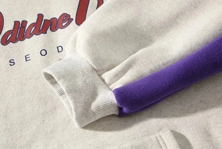 Retro Printed Stand-Up Collar Sweatshirts