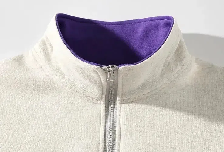Retro Printed Stand-Up Collar Sweatshirts