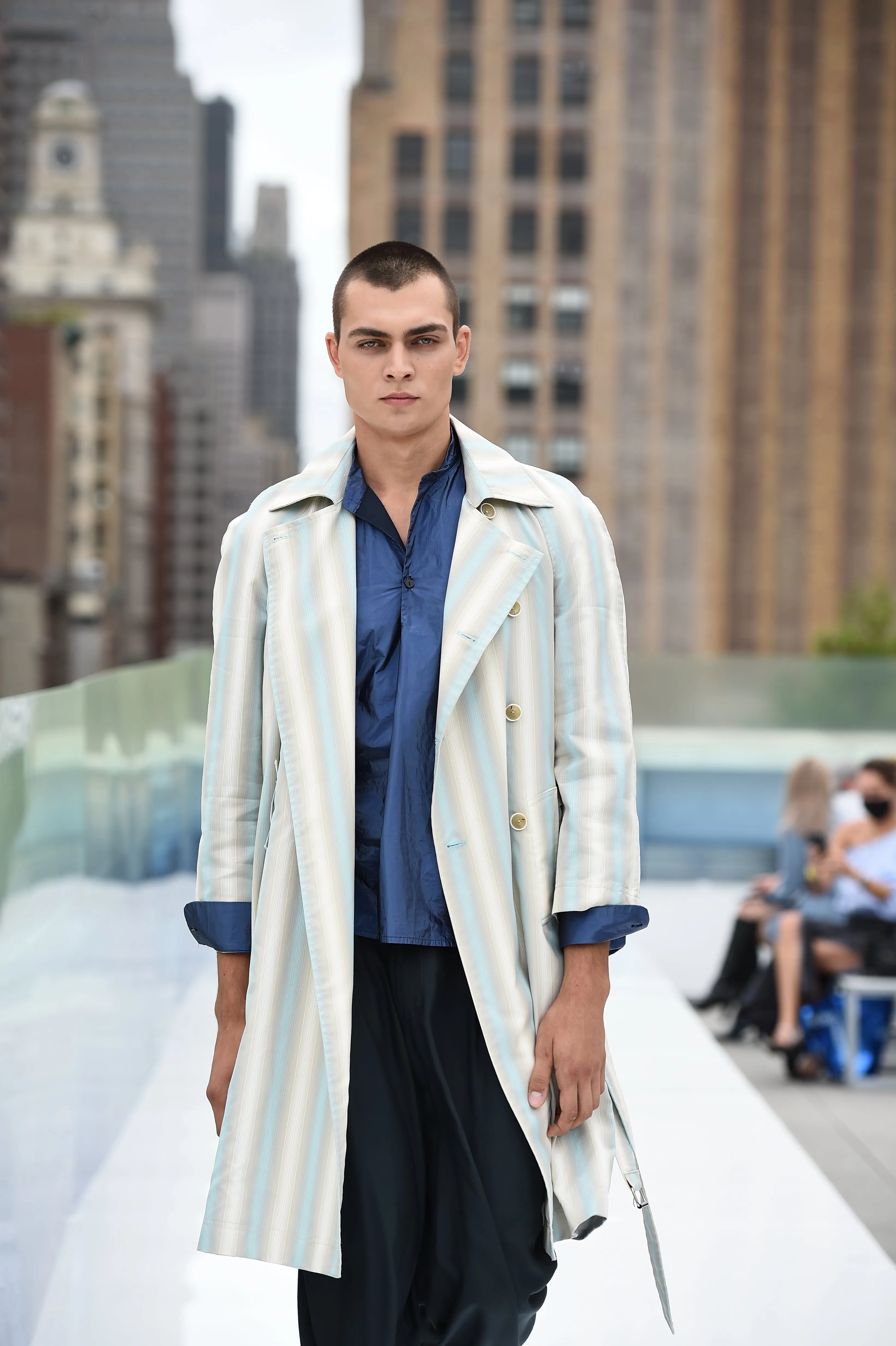 Revolve Trench Ombré Stripe