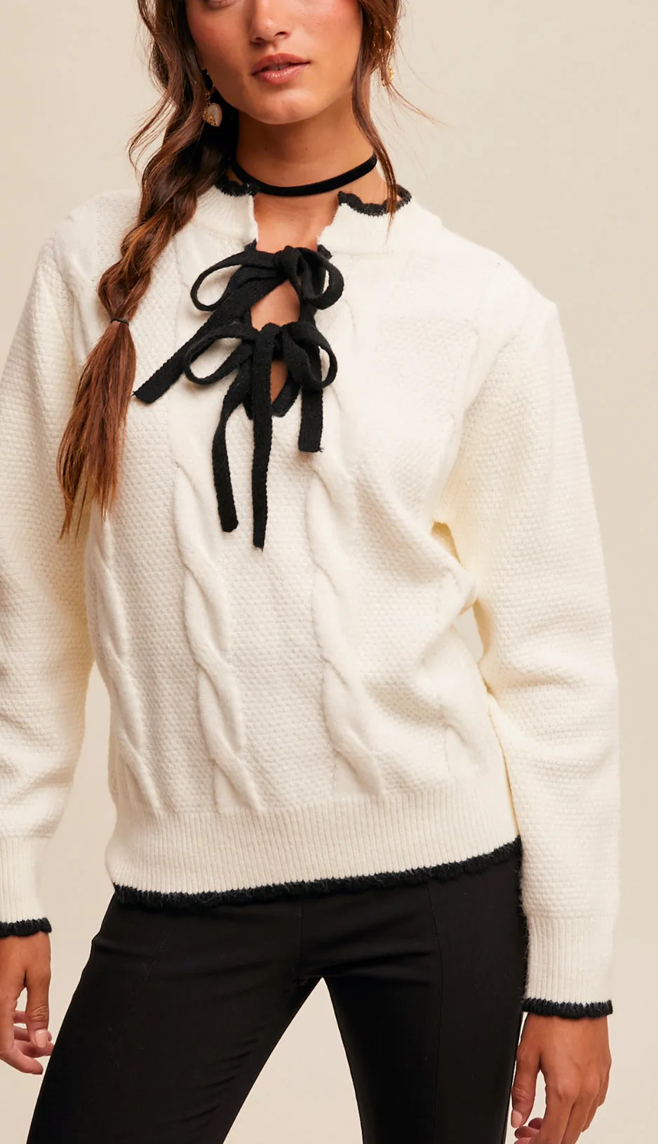Sabrina Bow Tie Sweater