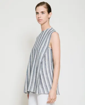 Safil Fold Top in Grey Stripe