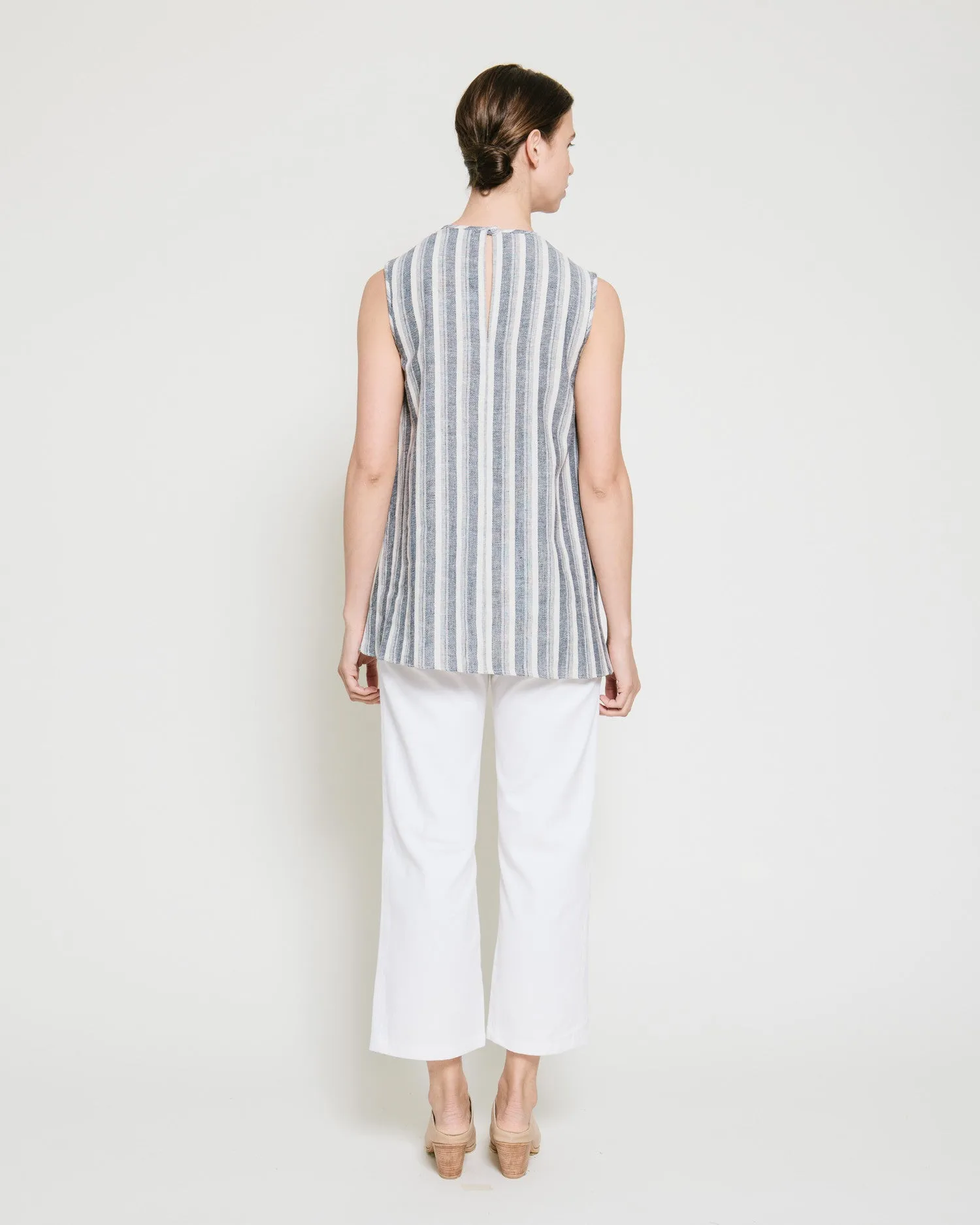 Safil Fold Top in Grey Stripe