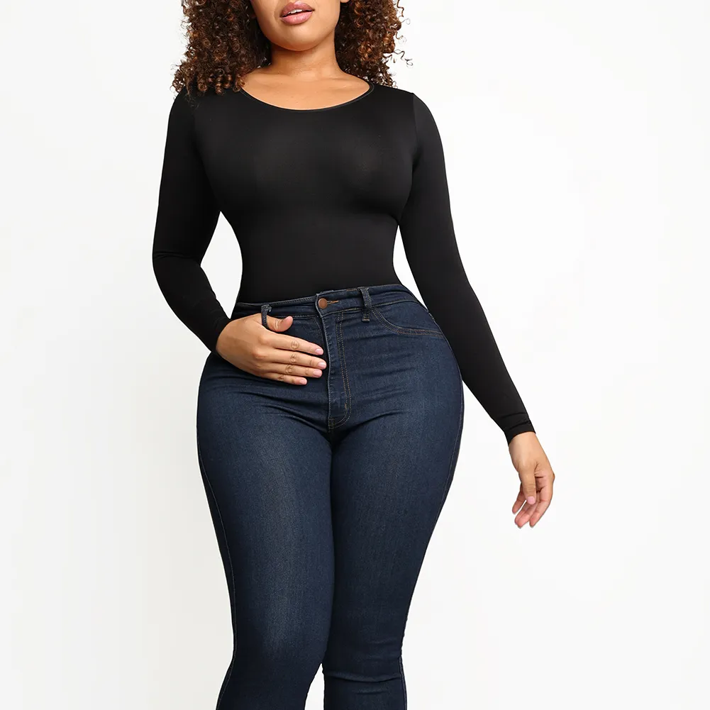 Seamless Long Sleeve Tummy-Toning Bodysuit