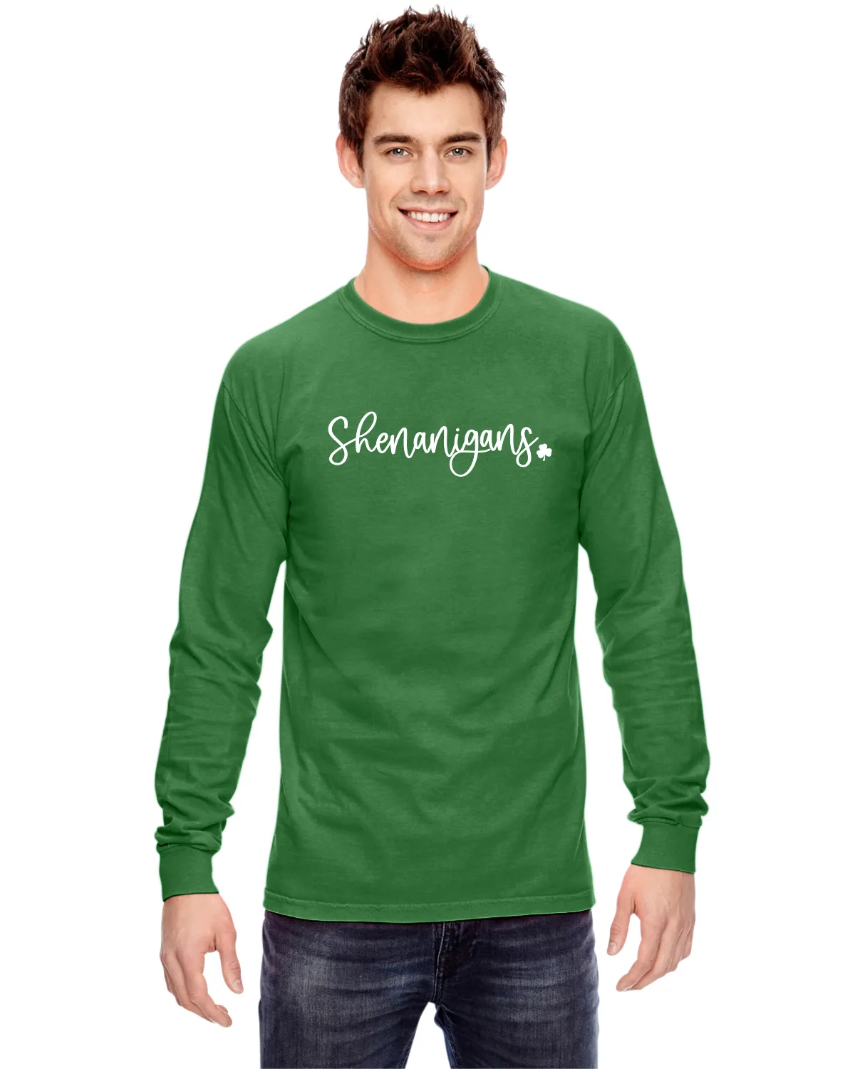 Shenanigans Shamrock Long Sleeve Shirt (Comfort Colors Brand)