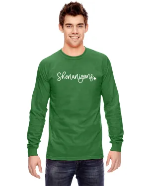 Shenanigans Shamrock Long Sleeve Shirt (Comfort Colors Brand)