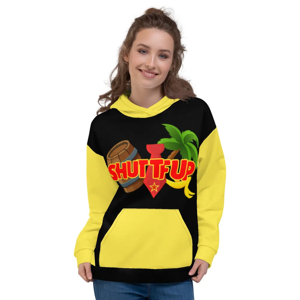 Shut TF Up Unisex Hoodie - Black/Yellow