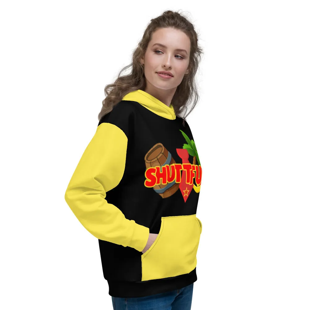 Shut TF Up Unisex Hoodie - Black/Yellow