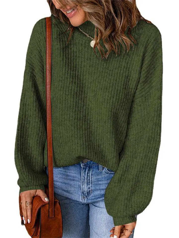 Simple Style Daily Extra Loose Long Sleeve Knitted Women Sweater