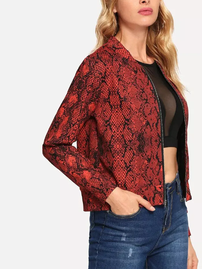 Snake Print Short Jacket