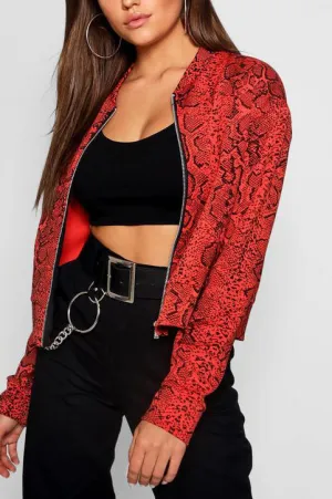 Snake Print Short Jacket