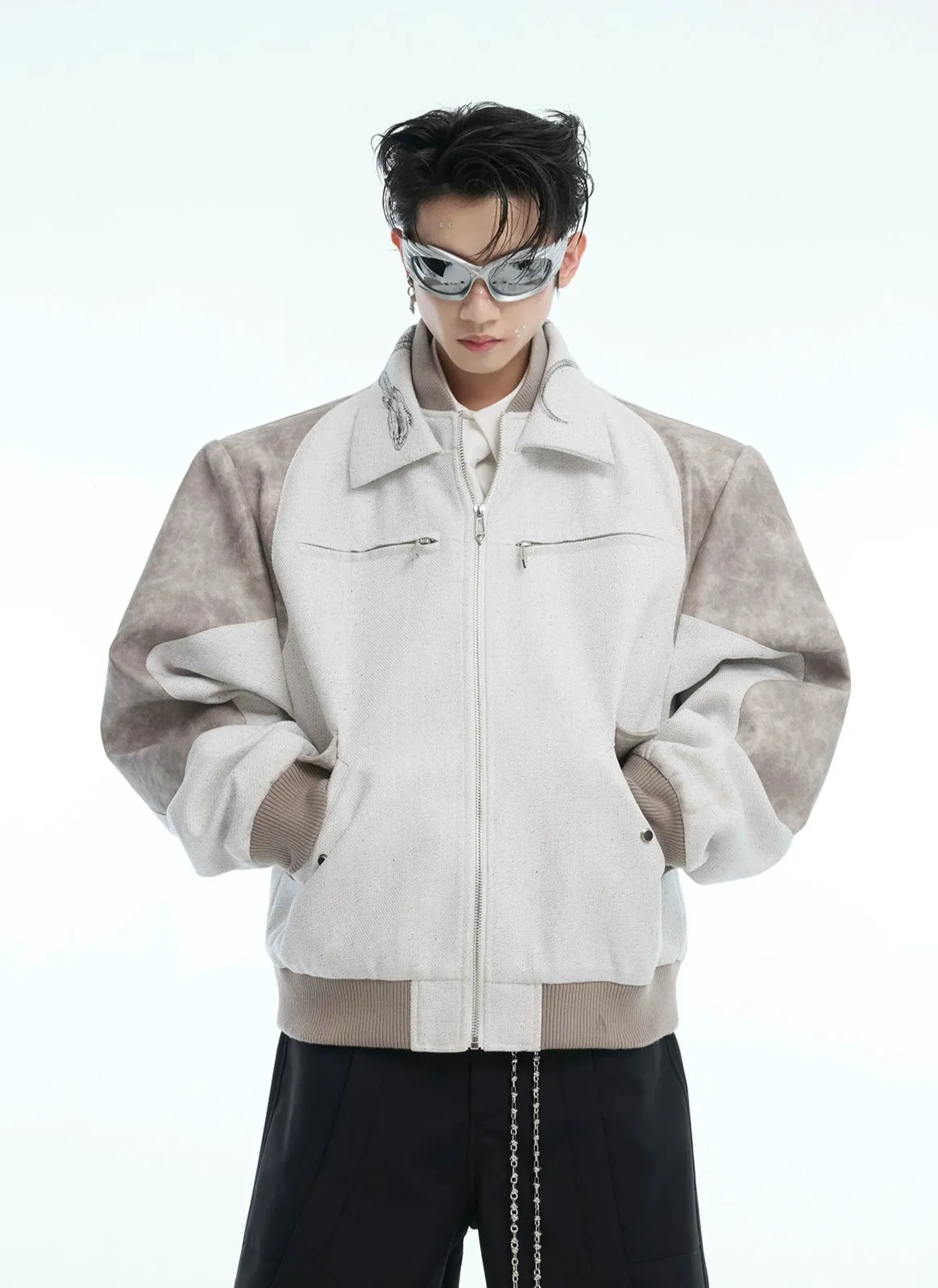 Snake Print Splicing Short Jacket