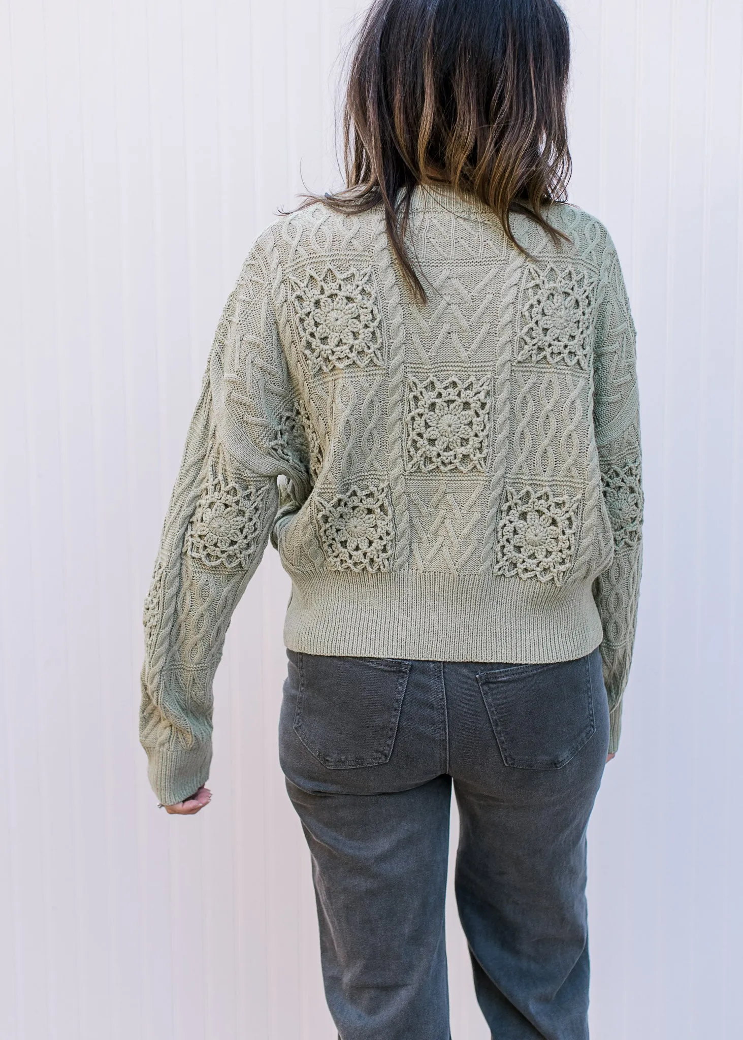 Soft Olive Open Weave Sweater