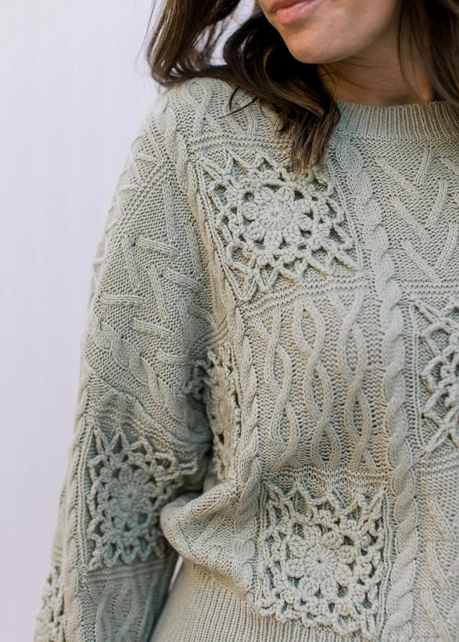 Soft Olive Open Weave Sweater