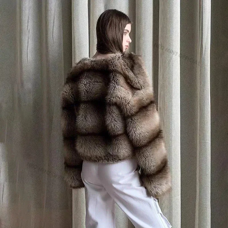Softly Fluffy High Brand Jacket Warm Outerwear Furry Coat Fur Fox Fur Streamlined shipping Women Faux Overcoats Warm Satisfaction guaranteed Quality Winter