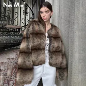 Softly Fluffy High Brand Jacket Warm Outerwear Furry Coat Fur Fox Fur Streamlined shipping Women Faux Overcoats Warm Satisfaction guaranteed Quality Winter