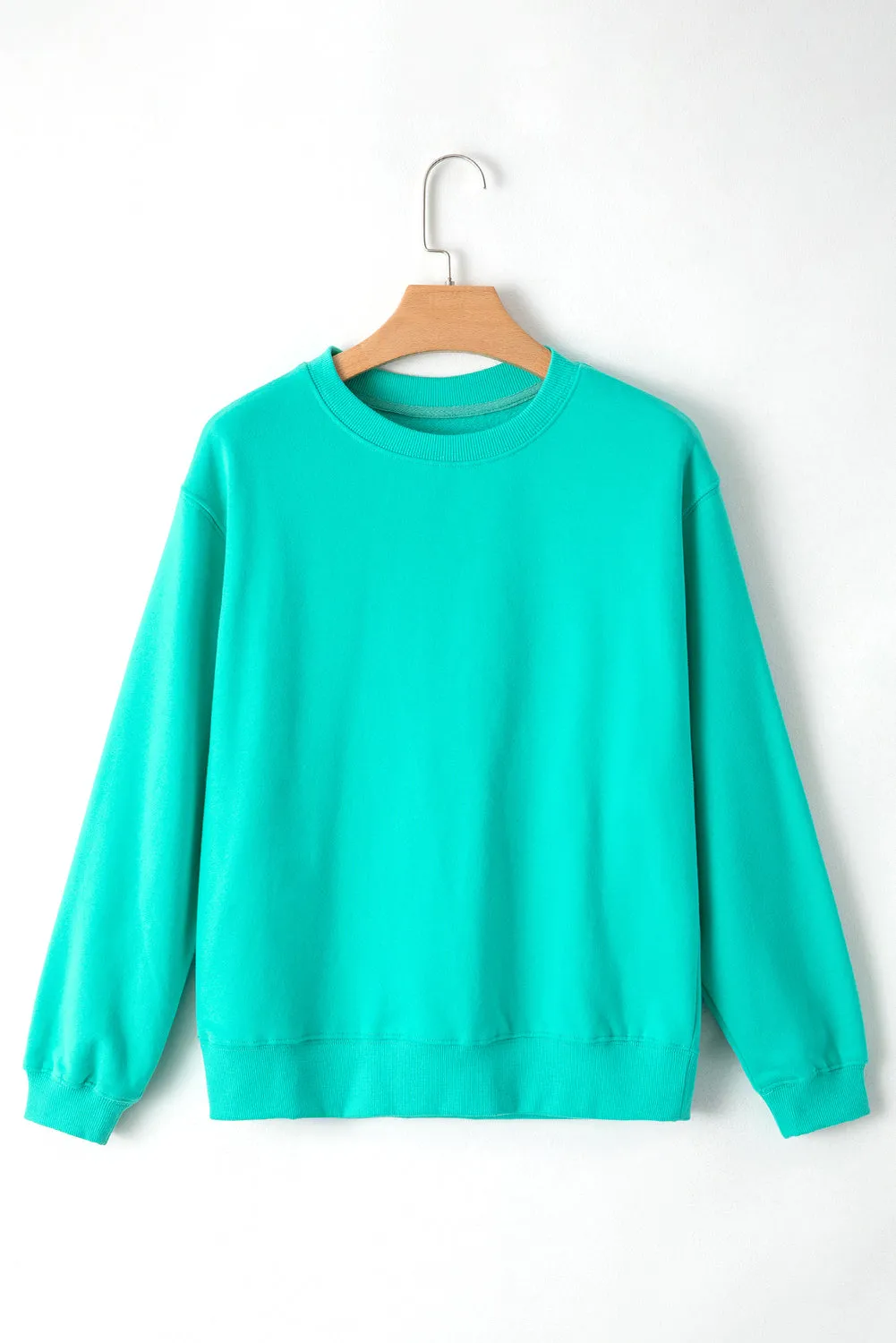 Solid Fleece Lined Terry Sweatshirt