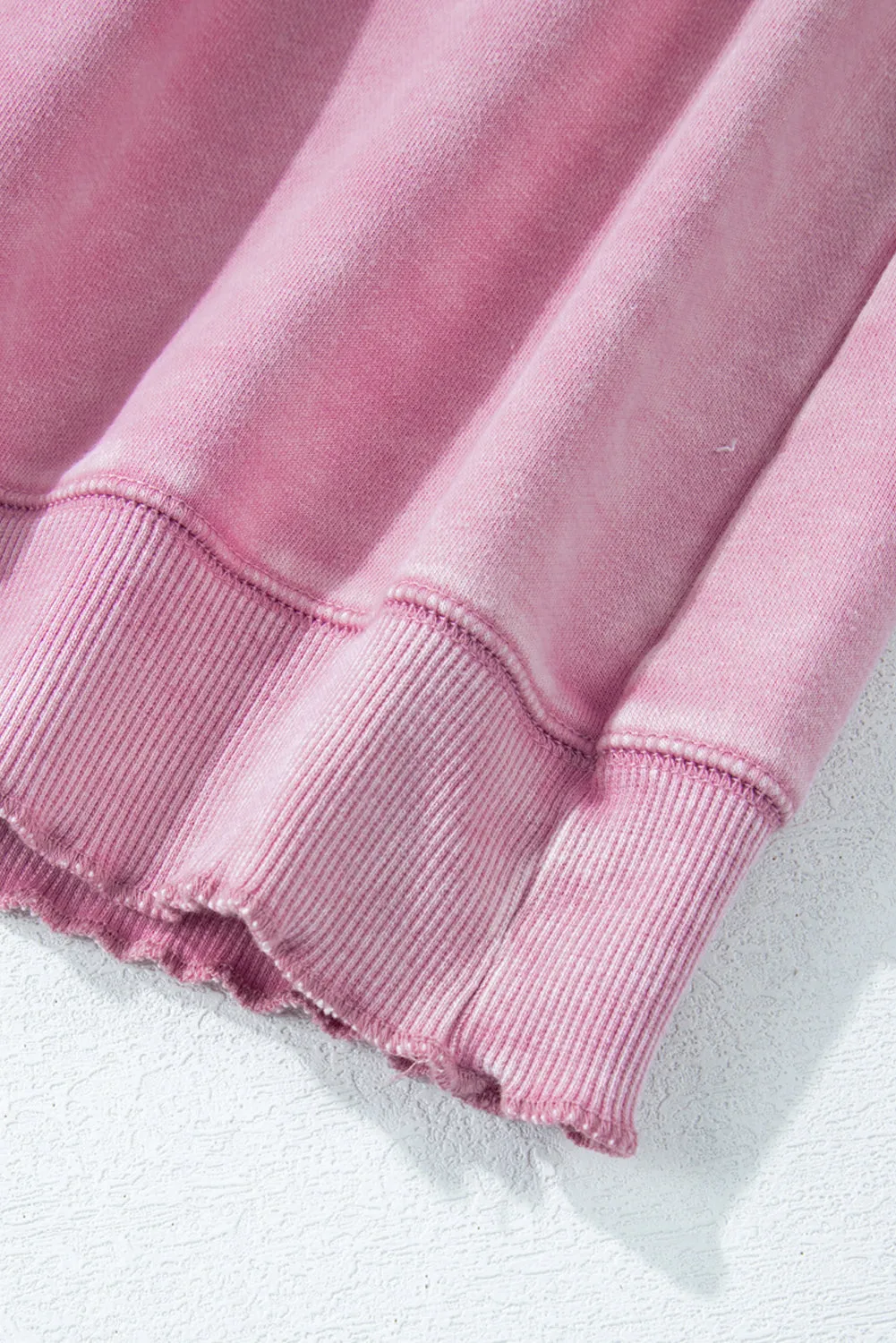 Solid Waffle Knit Raglan Sleeve Sweatshirt