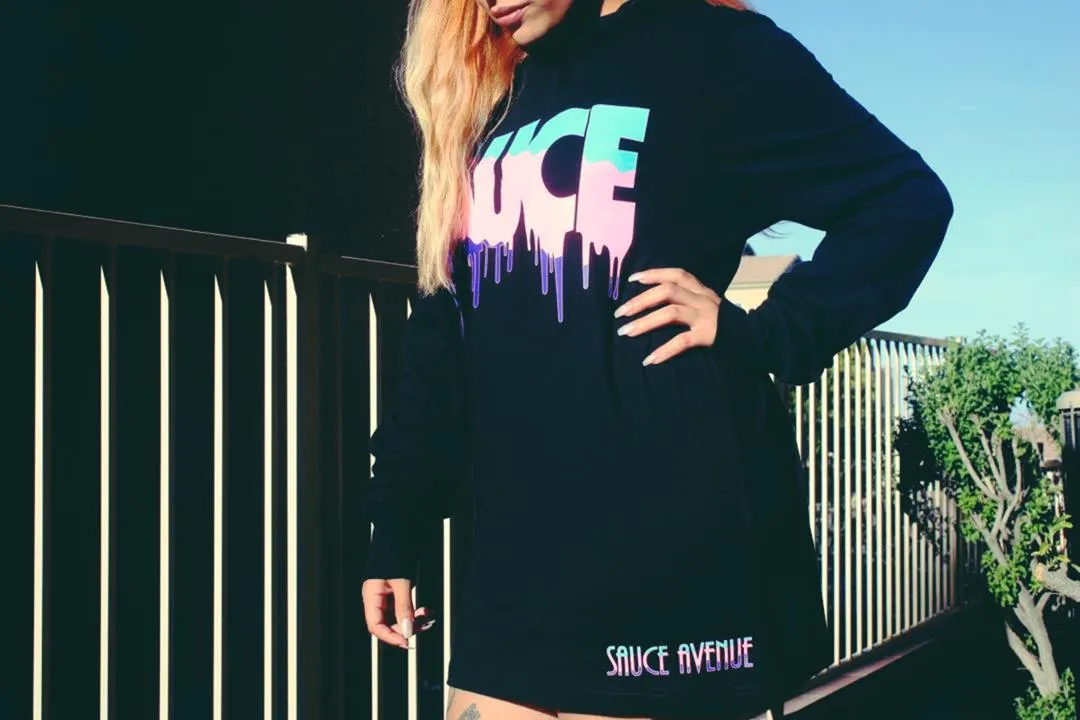 South Beach Sauce | Black Jersey Long Sleeve Hoodie