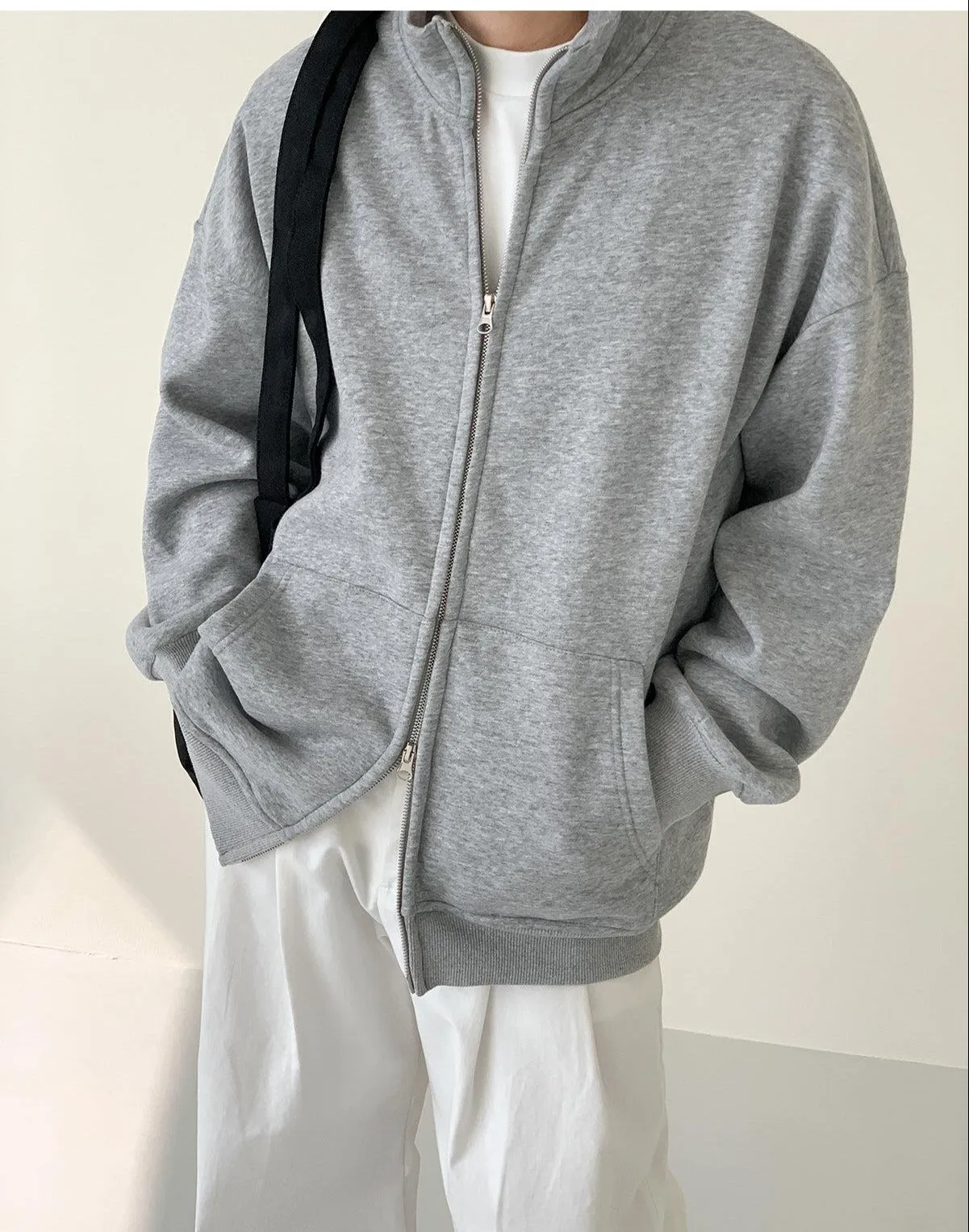 Stand Collar Zipper Cardigan Jacket