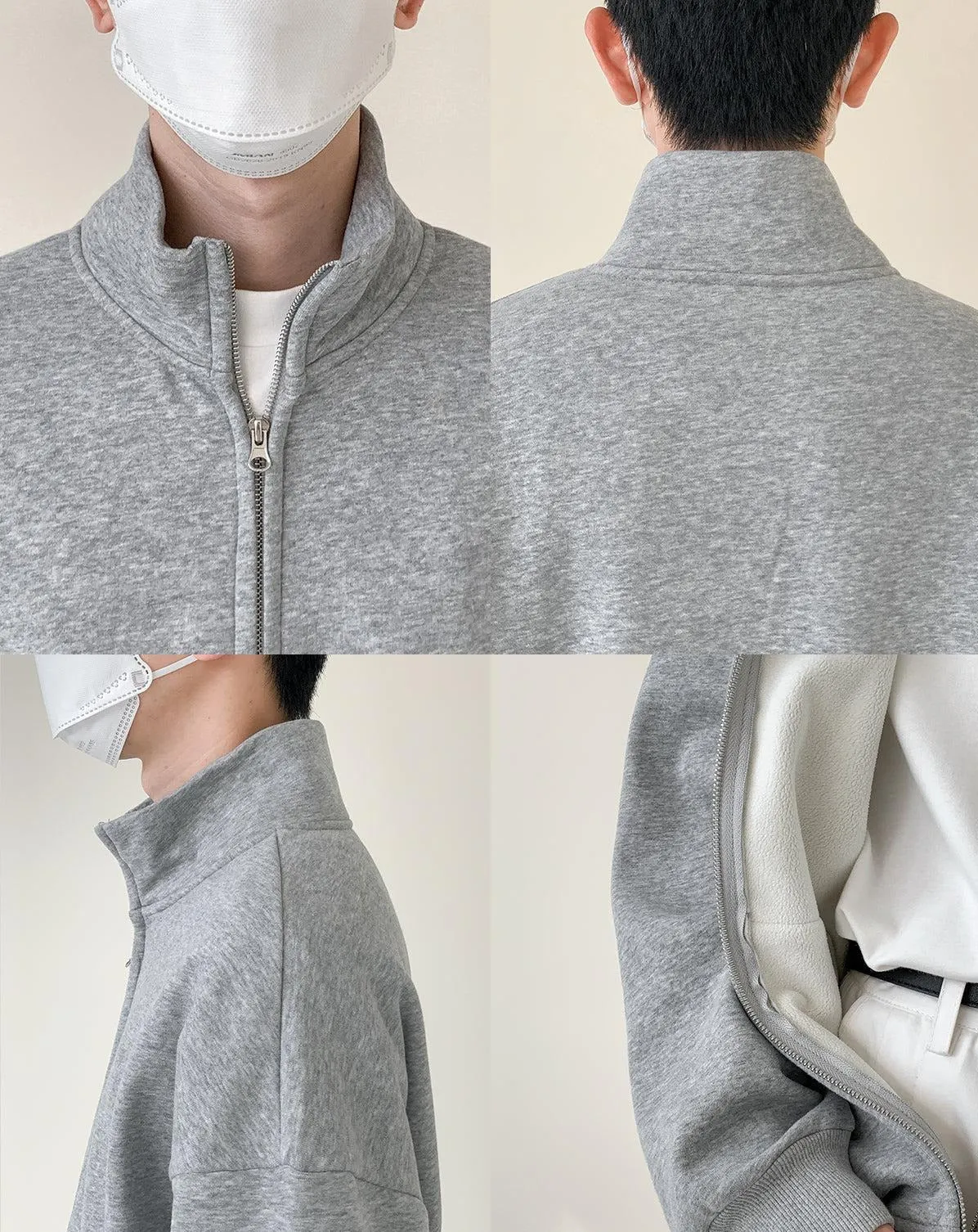 Stand Collar Zipper Cardigan Jacket