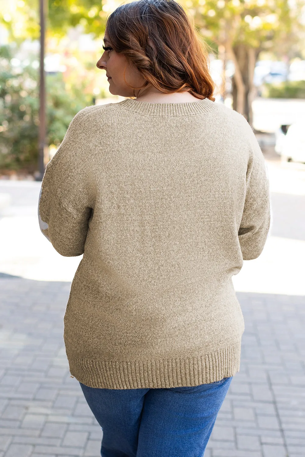 Star Pattern Plus Size Sweater