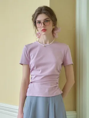 Stella Round Neck Cotton T-shirt - Pink