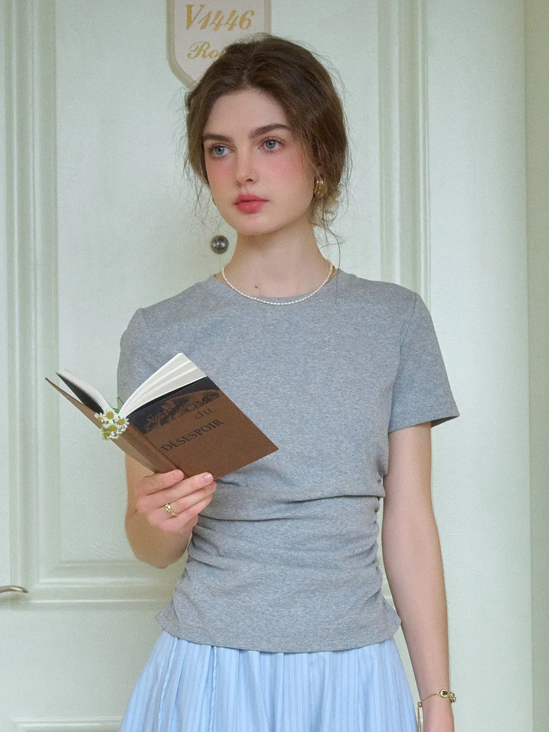 Stella Round Neck Cotton T-shirt - Pink