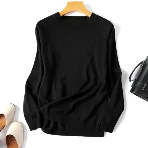 Striped Knit Pullover Sweater with Long Sleeves