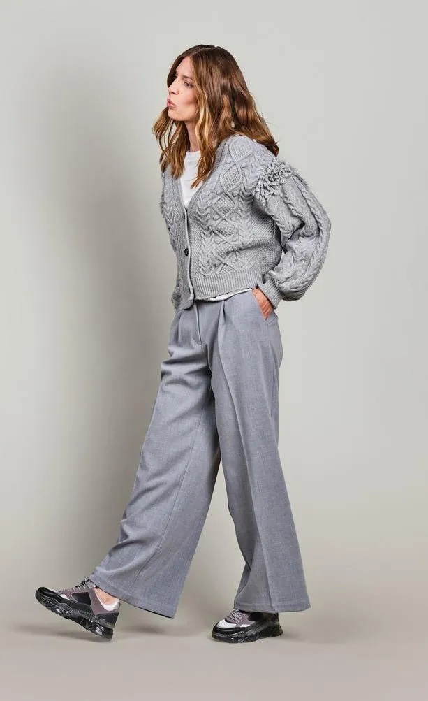 Summum Balloon Sleeve Knit Cardigan