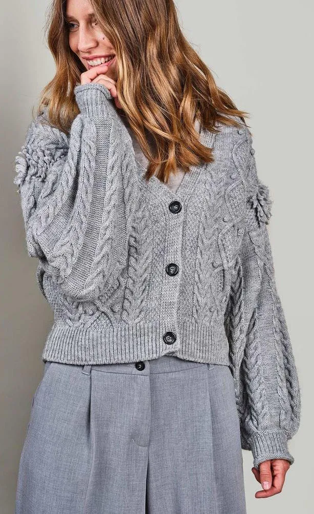 Summum Balloon Sleeve Knit Cardigan