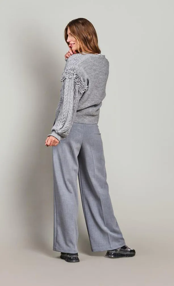 Summum Balloon Sleeve Knit Cardigan