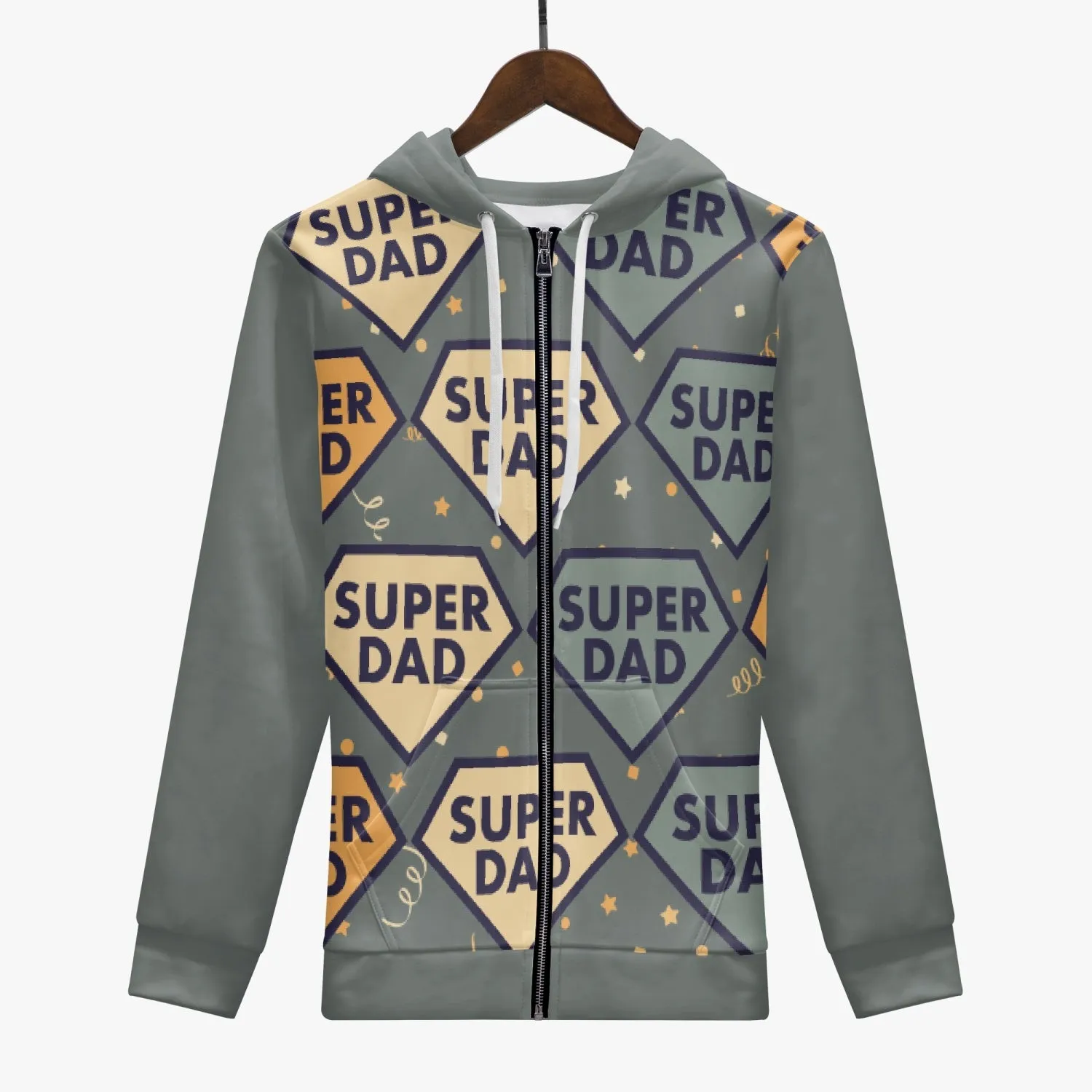 Super Dad Full Zip Up Hoodie