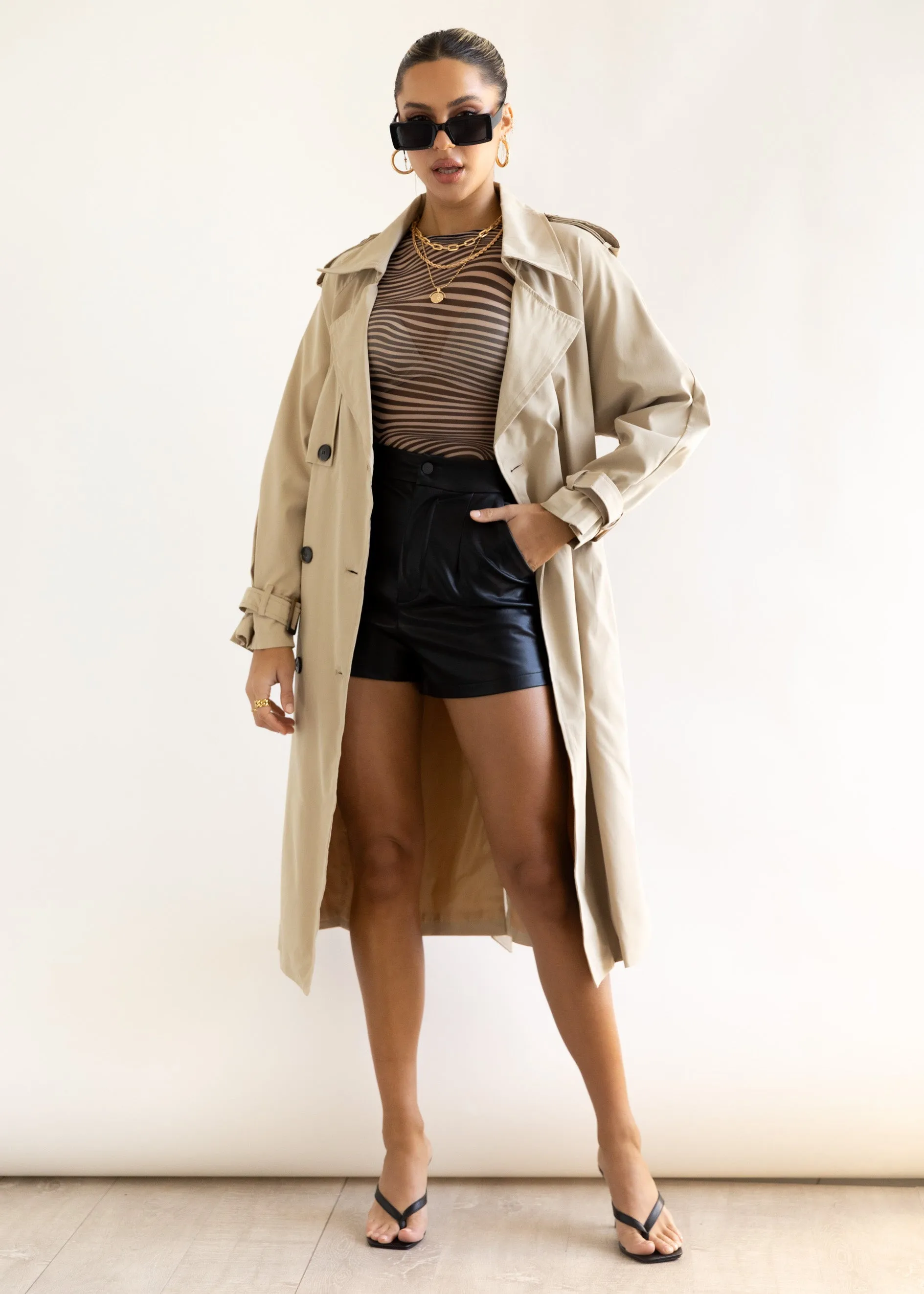 Taffie Trench Coat - Beige