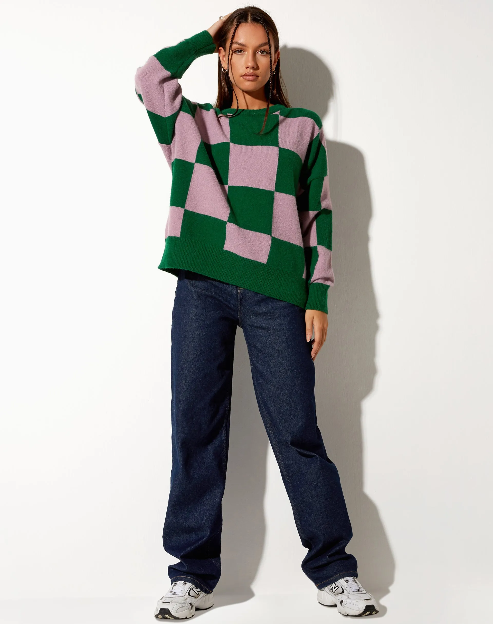 Tamari Sweatshirt in Pink and Green
