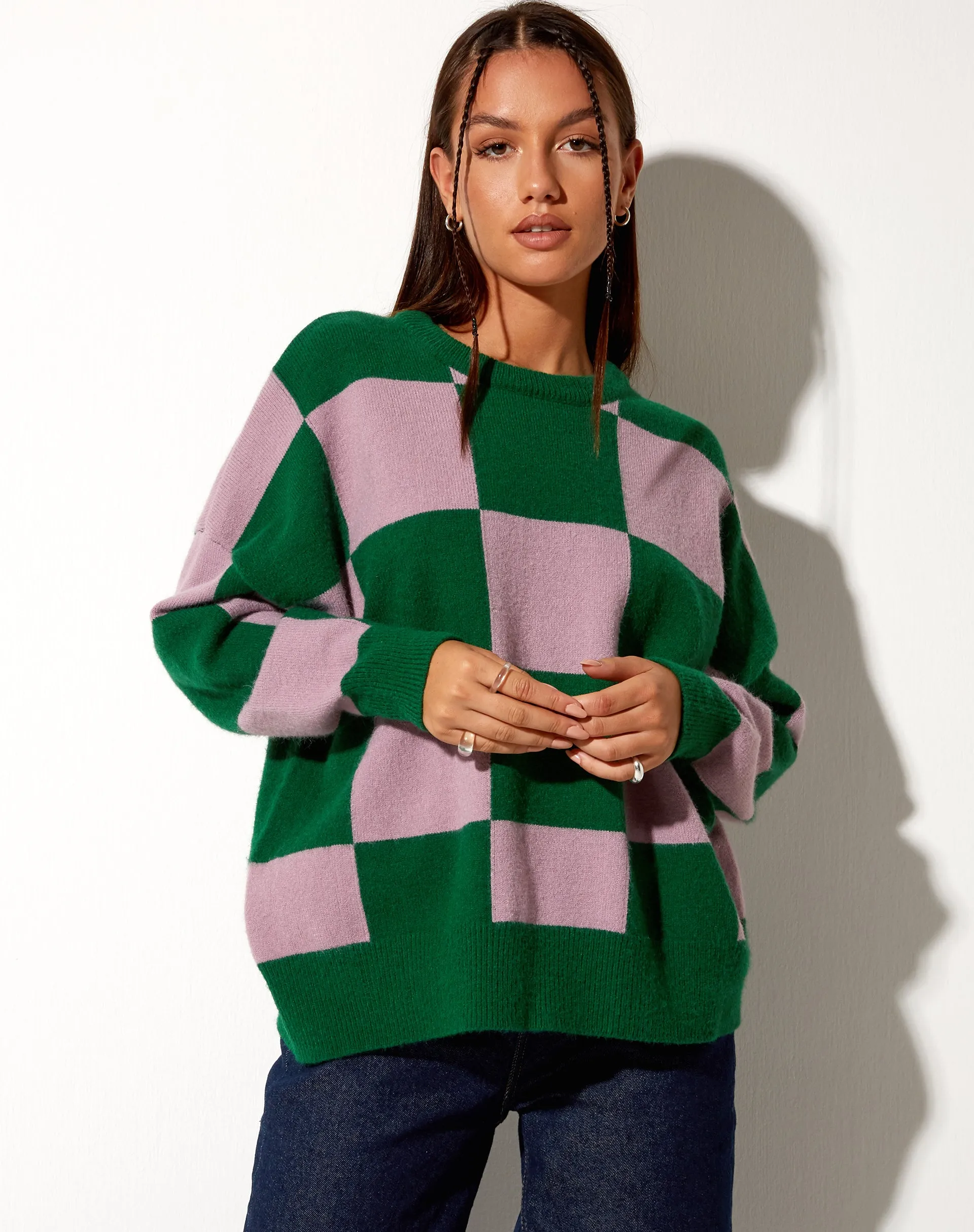 Tamari Sweatshirt in Pink and Green
