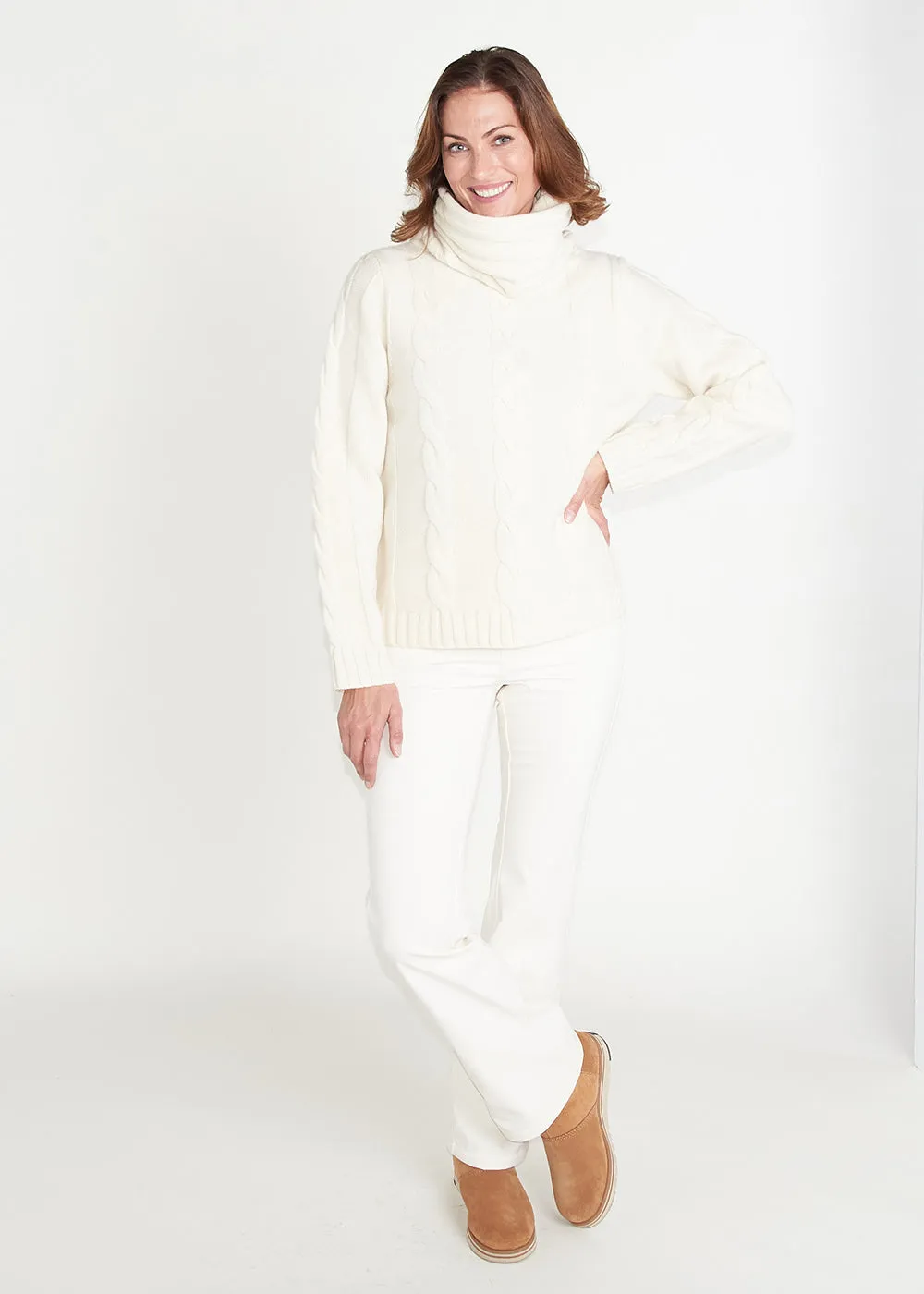 Tilly Cable Knit Sweater - Off White