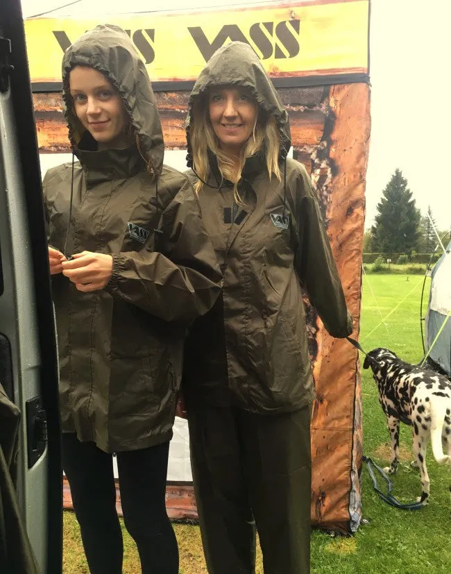 Vass Tackle Vass-Tex ‘Light’ Packaway Jacket and Trouser Set KHAKI