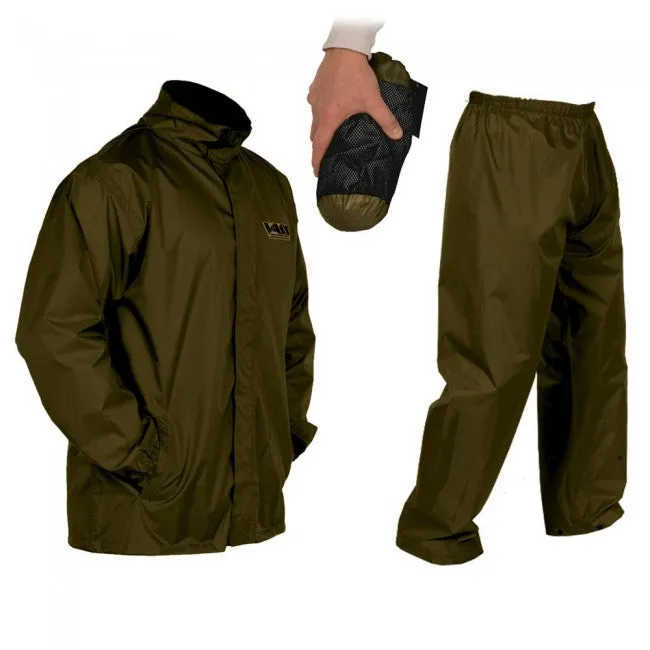 Vass Tackle Vass-Tex ‘Light’ Packaway Jacket and Trouser Set KHAKI