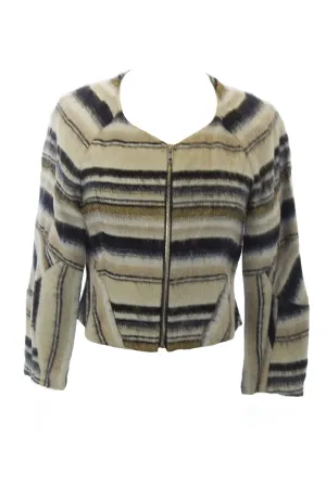 VENA CAVA Women's Striped Cropped Rampage Jacket 60517 $525 NEW