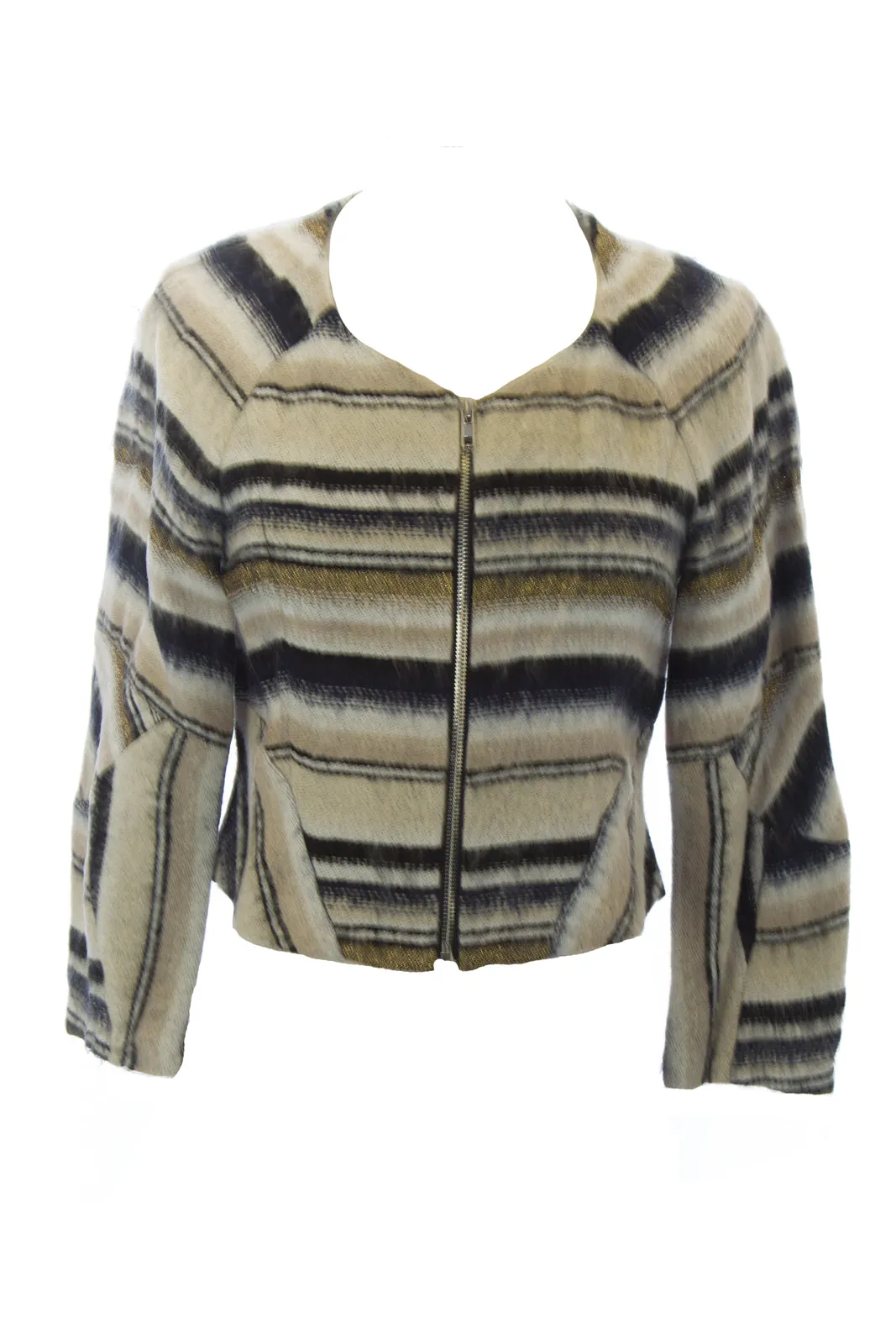 VENA CAVA Women's Striped Cropped Rampage Jacket 60517 $525 NEW