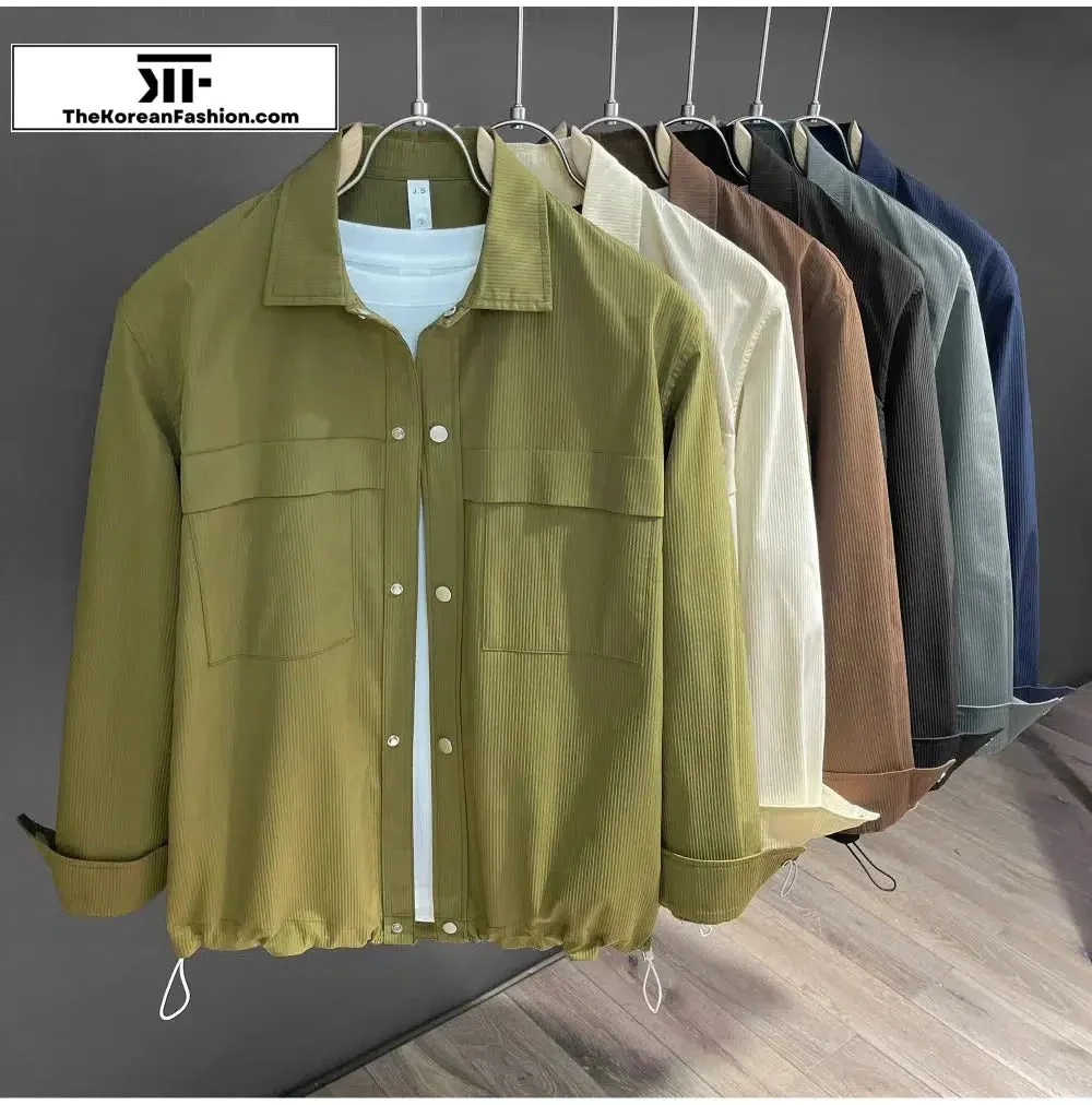Vertical Textured Pocket Shirt
