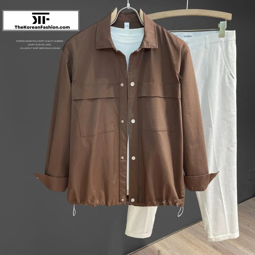 Vertical Textured Pocket Shirt