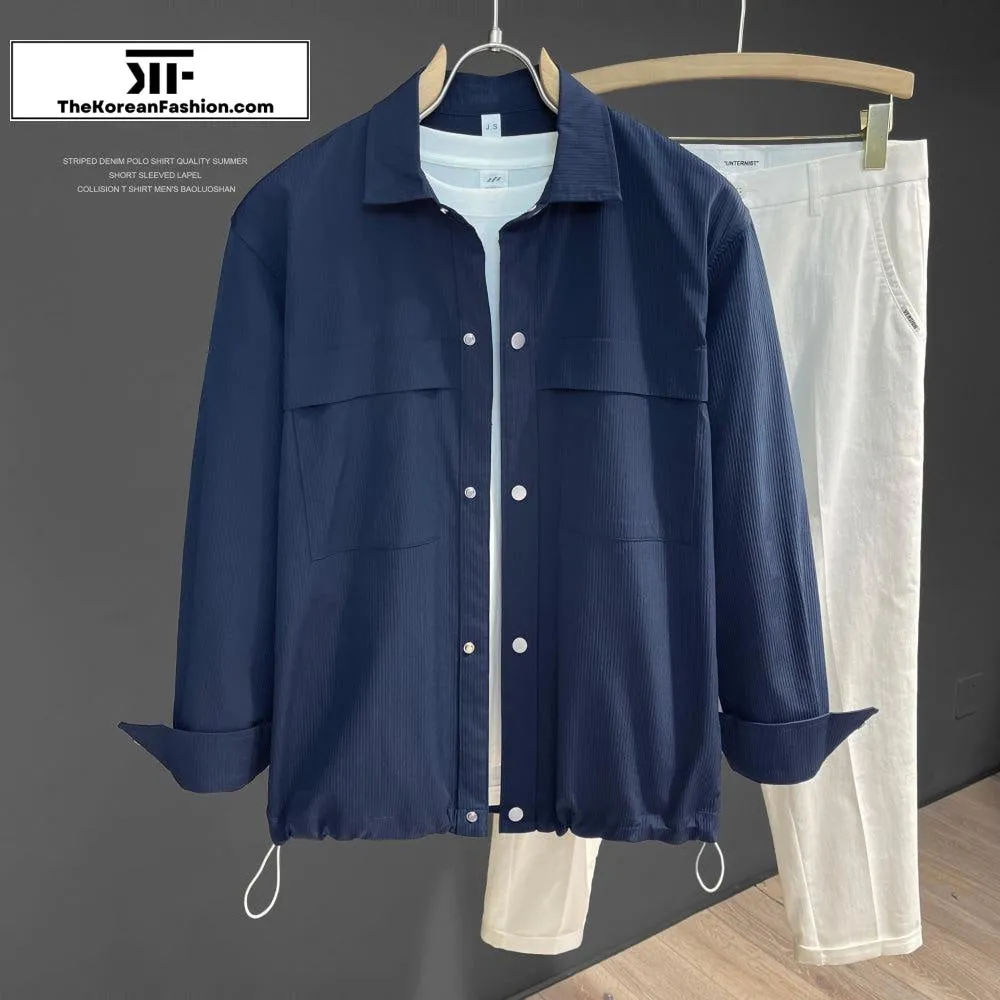 Vertical Textured Pocket Shirt