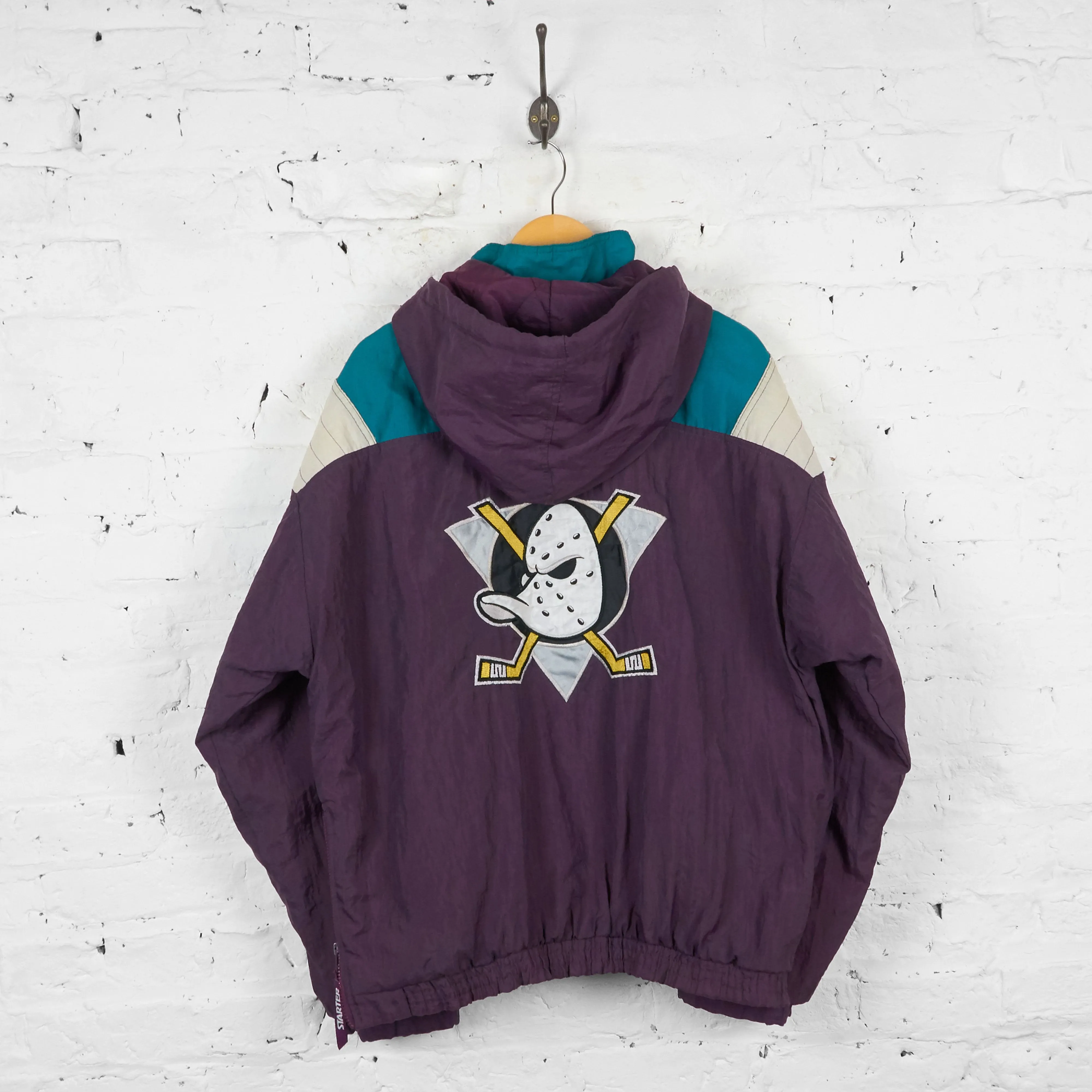 Vintage Anaheim Ducks NHL Padded Jacket - Blue/Purple - L