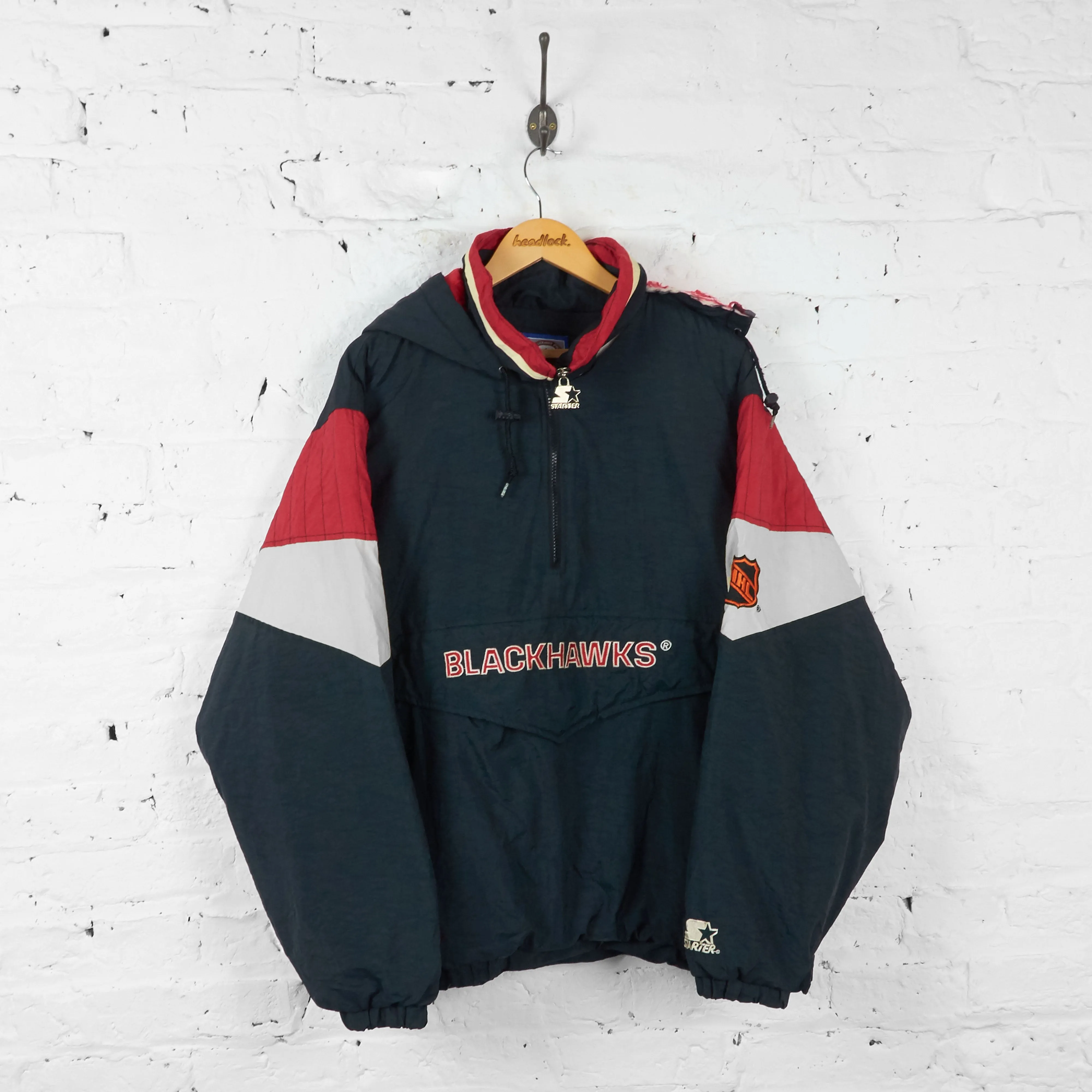 Vintage Chicago Blackhawks NHL Padded Jacket - Black/Red - L