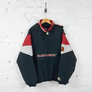 Vintage Chicago Blackhawks NHL Padded Jacket - Black/Red - L