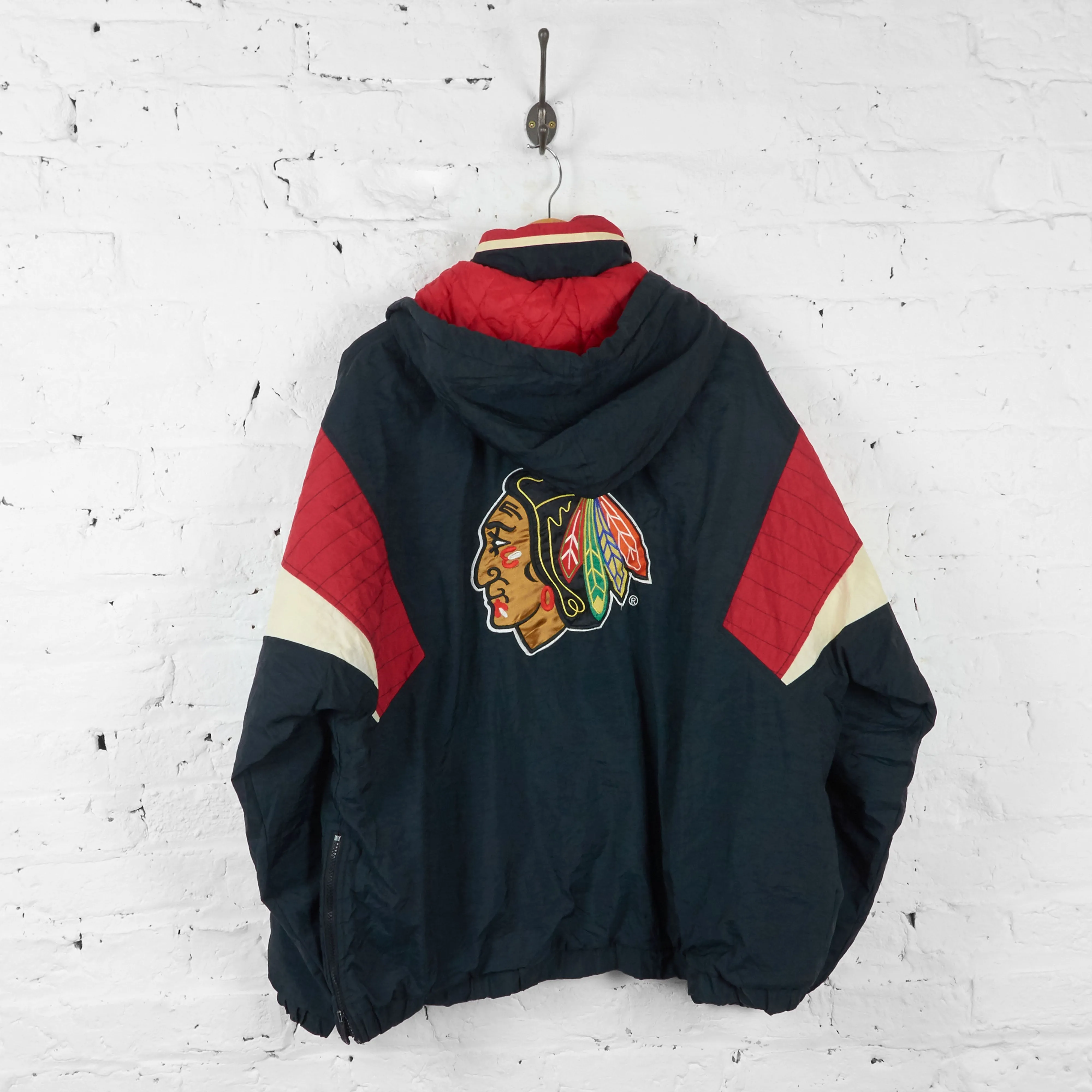 Vintage Chicago Blackhawks NHL Padded Jacket - Black/Red - L