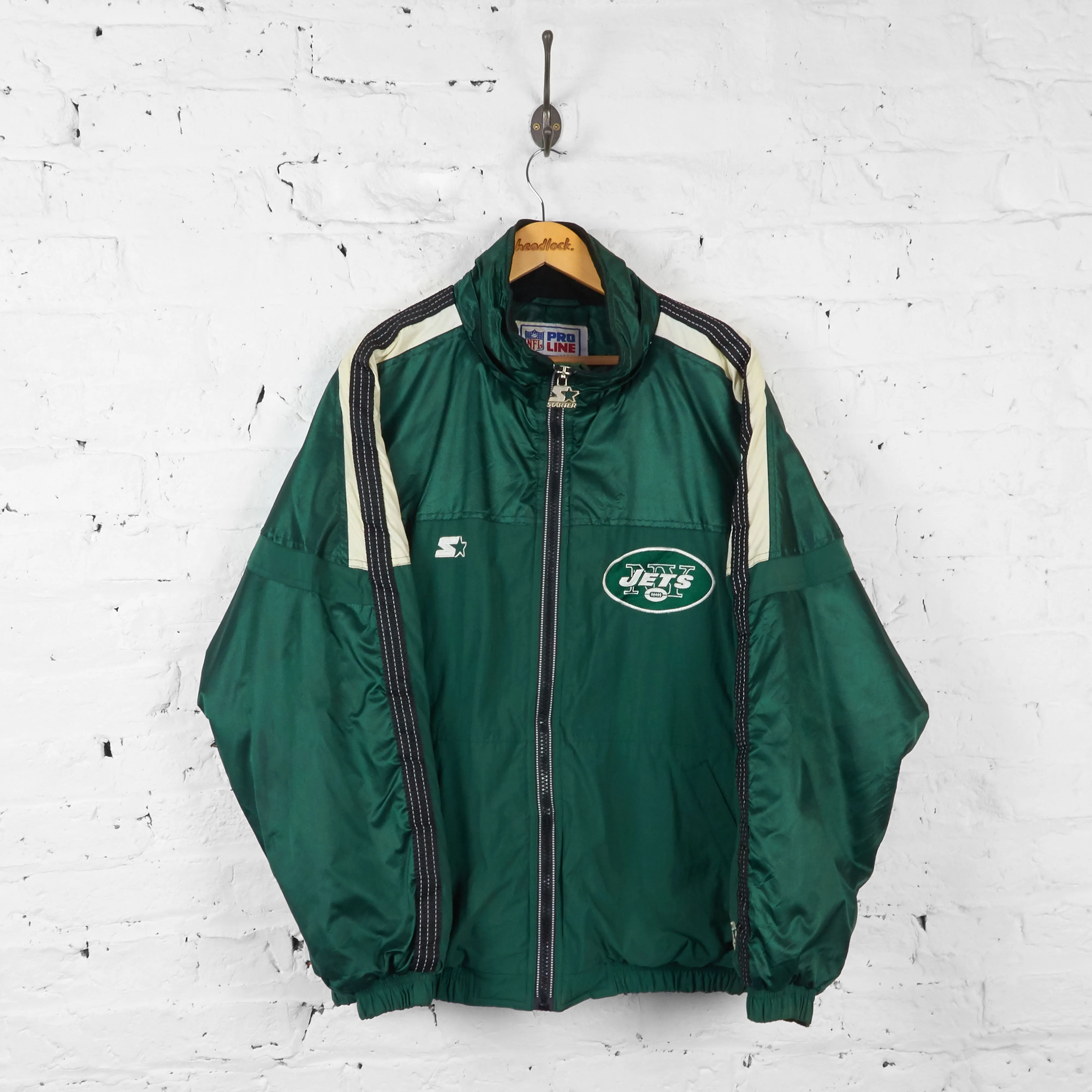 Vintage New York Jets Padded NFL Jacket - Green - L