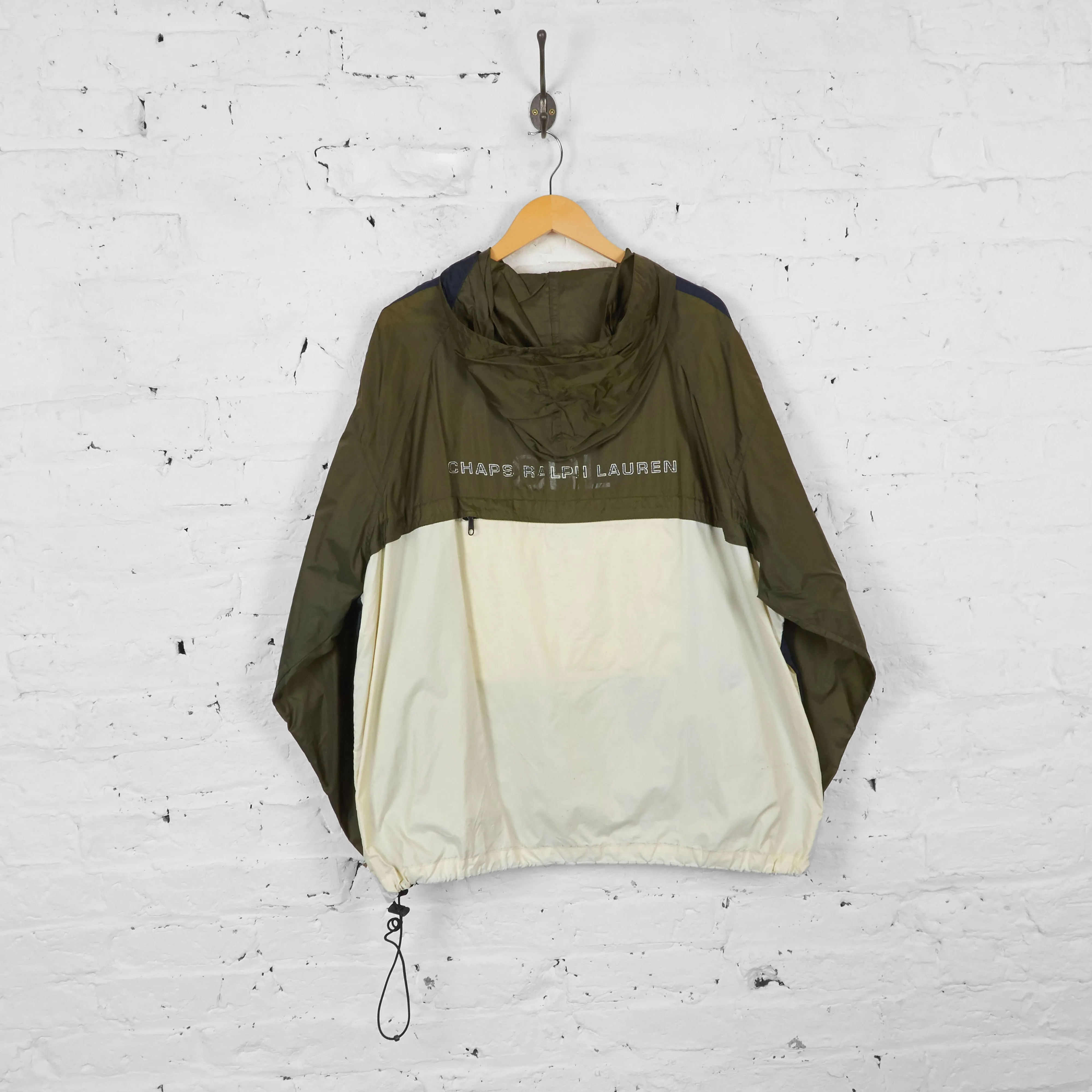 Vintage Ralph Lauren Chaps Waterproof Zip Up Jacket - Khaki/Navy/Cream - XL