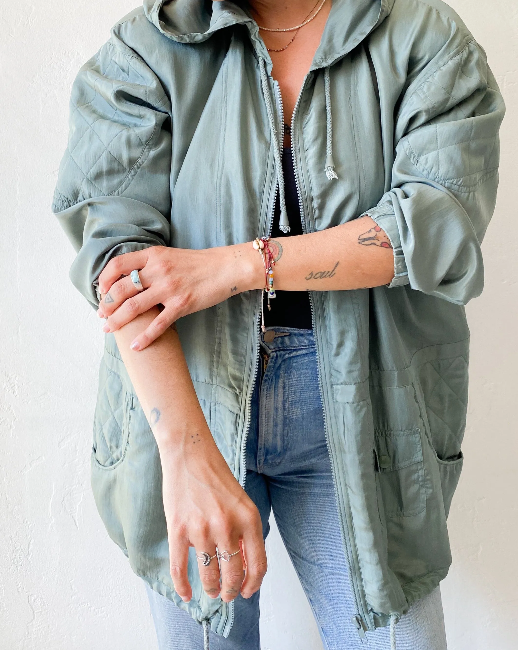 Vintage Sage Silk Jacket